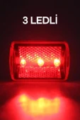 Bisiklet Tekli Arka Işık Pilli 300 Lümen 3 MOD Flaşörlü Bisiklet Arka Farı LED Işık Kırmızı 4445 - 2