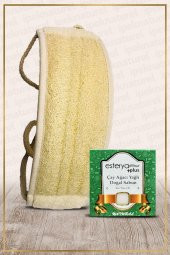 Kabak Lifi Kese Uzun Sırt Tipi Ipli + Çay Ağacı (Çayağacı )Banyo Sabunu - 1