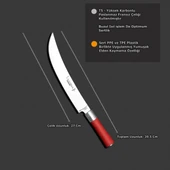 Lazbisa Kitchen Knife Set Meat Bone Vegetable Bread Fruit Chef Knife ( Vodo ) Red Craft Series - 4