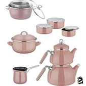 Neva Yakamoz Emaye Kombinim Set N2954 Rose Chocolate - 1