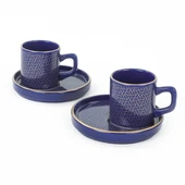 Keramika Dora Cobalt Coffee Cup Set | 4 Pieces for 2 Persons - 2