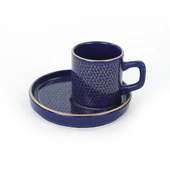 Keramika Dora Cobalt Coffee Cup Set | 4 Pieces for 2 Persons - 3