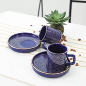 Keramika Dora Cobalt Coffee Cup Set | 4 Pieces for 2 Persons - 1
