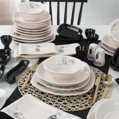 Keramika Retro Yemek/Kahvaltı Takımı 44 Parça 6 Kişilik - 1