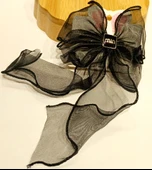 Monalisa Home Lüks Siyah Gösterişli Tül Fiyonk Klips Toka - 1