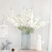 Yapay Çiçek Beyaz Sümbül Tek Dal Tomurcuklu 85*15cm Kumaş Çiçek Uzun Dal - 1