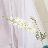Yapay Çiçek Beyaz Sümbül Tek Dal Tomurcuklu 85*15cm Kumaş Çiçek Uzun Dal - 3