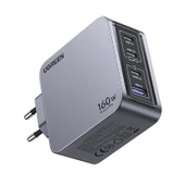 UGREEN NEXODE PRO 160W GAN HIZLI ŞARJ CİHAZI 100W KABLOLU TYPE-C QC PD 3XUSB-C 1XUSB-A GRİ 25877 - 1