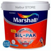 MARSHALL SİL-PAK 2.5LT=3.5KG-10 Kat Daha Fazla Silinebilir-Leke Tutmayan Teknoloji-Yüksek Örtücülük - 2