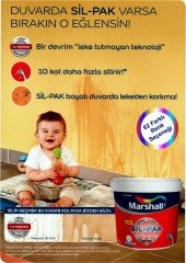 MARSHALL SİL-PAK 2.5LT=3.5KG-10 Kat Daha Fazla Silinebilir-Leke Tutmayan Teknoloji-Yüksek Örtücülük - 3