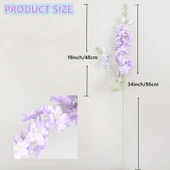 Nettenevime Yapay Çiçek Lila Sümbül Tek Dal Tomurcuklu 85*15cm Kumaş Çiçek Uzun Dal thumbnail 5