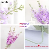 Nettenevime Yapay Çiçek Lila Sümbül Tek Dal Tomurcuklu 85*15cm Kumaş Çiçek Uzun Dal thumbnail 6