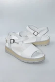 Kadın Beyaz Hakiki Deri Comfort Sandalet ve Ayakkabı - ( DRN-484 ) - 4
