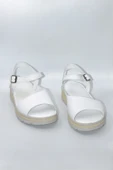 Kadın Beyaz Hakiki Deri Comfort Sandalet ve Ayakkabı - ( DRN-484 ) - 3