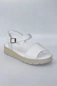 Kadın Beyaz Hakiki Deri Comfort Sandalet ve Ayakkabı - ( DRN-484 ) - 2
