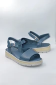 Kadın Mavi Hakiki Deri Comfort Sandalet ve Ayakkabı - ( DRN-484 ) - 4