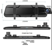 MPIA CC68 10" Tam Ekran Aynalı Araç İçi 4K Kamera GPS, Wifi ,Geri Görüş Kamerası thumbnail 4