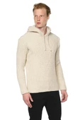 Erkek Kapüşönlü Pamuklu Triko Örgülü Sweatshirt - 12