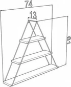KUZELA  Metal Ahşap Üçgen Duvar Raf - 3
