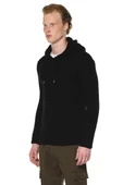 Erkek Kapüşönlü Pamuklu Triko Örgülü Sweatshirt - 3