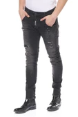 Erkek Skinny Fit Yırtlık Yıkamalı Boya Desenli Jean Kot Pantolon - 6
