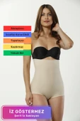 Lazer Kesim Toparlayıcı Sıkılaştırıcı Şekillendirici Sıkılaştırıcı Push-Up Yüksek Bel Slip Korse thumbnail 1