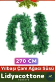 Noel Yılbaşı Çam Ağacı Süsü Kutlama Doğal Görünümlü Dekoratif Yeni Yıl Garland Büyük Boy 270 Cm - 1