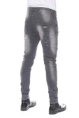 Erkek Skinny Fit Yırtlık Yıkamalı Boya Desenli Jean Kot Pantolon - 10