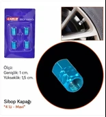 Sibop Kapağı 4 lü  Alüminyum MAVİ Renk Araba Motosiklet thumbnail 1