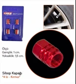 Sibop Kapağı 4 lü  Alüminyum KIRMIZI Renk Araba Motosiklet thumbnail 1