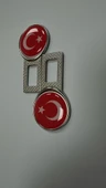 Türk Bayraklı Üniversal Ikaz Ses Metal Toka 2 Adet Çift Yönlüdür - 2
