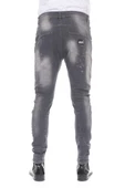 Erkek Skinny Fit Yırtlık Yıkamalı Boya Desenli Jean Kot Pantolon - 9