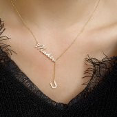 14 Ayar Altın İsim Kolye thumbnail 2