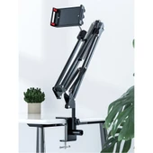 Akrobat Hareketli Uzun Kol Telefon İpad Tablet Tutucu Katlanır Stand Mengeneli 4 11inç - 2