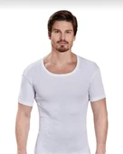 BERRAK 1002 ERKEK KISA KOL BİSİKLET YAKA ATLET 10 ADET  BEYAZ 2XL - 3