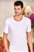 BERRAK 1002 ERKEK KISA KOL BİSİKLET YAKA ATLET 10 ADET  BEYAZ 2XL - 2
