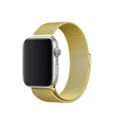 Apple Watch Seri 9 8 7 6 5 4 3 Se 42-44-45-49 MM Ebatlar İçin Milano Loop Çelik Sarı Örme Kordon - 1