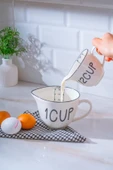 Acar 6670 Leroy 2 Li Porselen Ölçü Bardağı 250/500 ML - 6