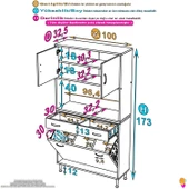 Modilayn ARDA 100x173x32,5 cm 1 Çekmece 3 Göz Sepetli ve 3 Raf Akıllı Dolap ile Dağınıklığa Son thumbnail 4