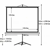 Codegen(TX-18)180x180 Tripod Projeksiyon perdesi thumbnail 5