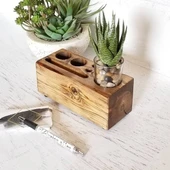 KUZELA  Ahşap Kütük Kalemlik - 1