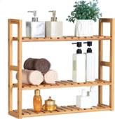 KUZELA  Ahşap Dekoratif Çok Amaçlı Ayaklı Banyo Rafı - 1