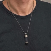 Gümüş İçi Açılabilen Muska Kabı Cevşen Erkek Kolye - 3