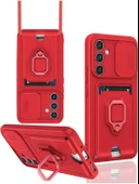 Zipax Samsung Galaxy A56 Kamera Korumalı Standlı Kartlıklı Azn-Zuma thumbnail 1