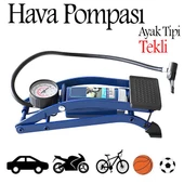 Ayak Tipi Hava Pompası Göstergeli Tekli Teker Araç Araba Bisiklet Motorsiklet Top Pompası - 2