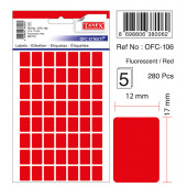 Tanex Fluorescent / RED Ofis Etiketi 12mmX17mm 5.yaprak (280 Etiket) - 1