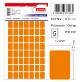Tanex Fluorescent / ORANGE Ofis Etiketi 12mmX17mm 5.yaprak (280 Etiket) - 1