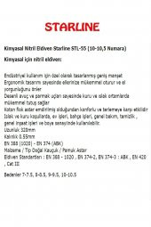 Kimyasal Nitril Eldiven Starline Stl-55 (10-10,5 Numara) X 10 Adet - 8