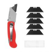 Fixman Katlanır Maket Bıçağı Halı Alçıpan Falçata + 5 Yedek Bıçak - 1