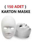 TİFOYS  150 Adet, Karton Maske, Boyanabilir, Eğitici Maske Boyama, Etkinlik Ve Hobi Maskesi - 1